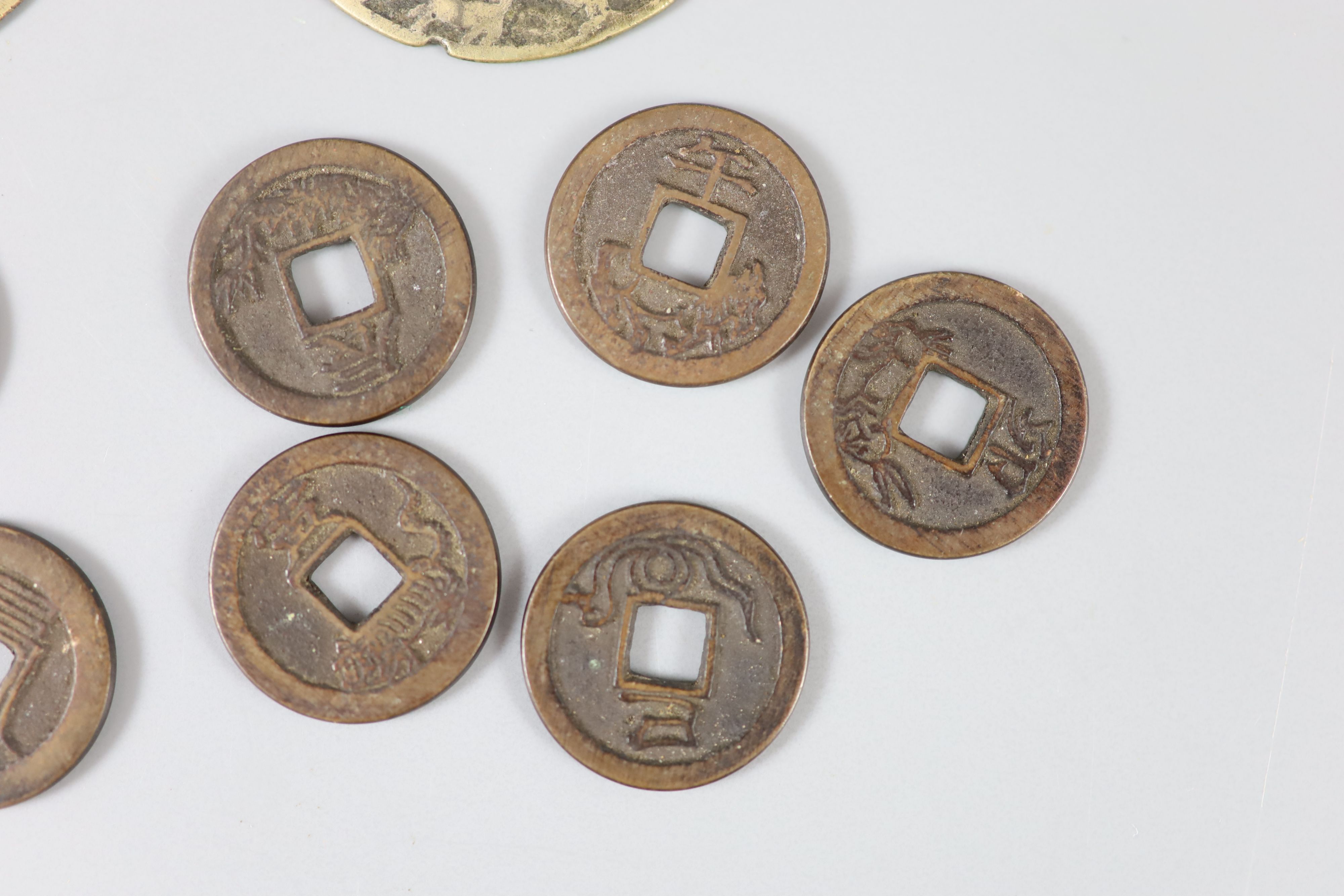 China, 19 bronze zodiac charms or amulets, Qing dynasty,